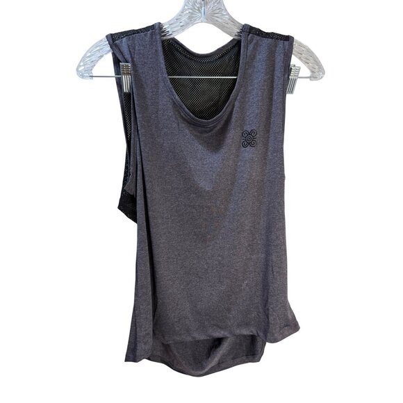 Womens Sleeveless Dark Gray Top With Mesh‎ Back - Picture 5 of 8